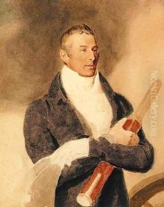 Portrait of the Duke of Wellington, half-length holding a telescope by Thomas Heaphy