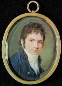 Miniature Portrait of Ludwig Van Beethoven 1770-1827 by Christian Hornemann
