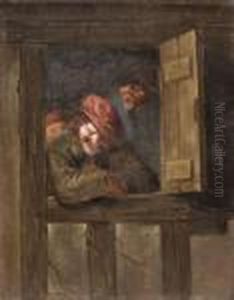 Lachender Bauer Am Fenster by Adriaen Brouwer