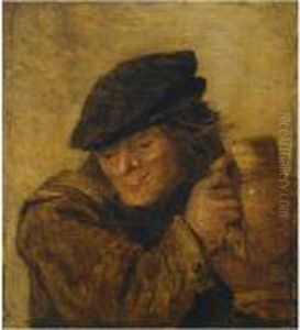 A Peasant Holding A Jug by Adriaen Brouwer