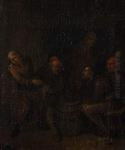 Cercle De, Scene De Taverne by Adriaen Brouwer