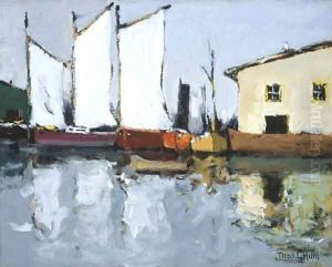 Three White Sails by Thomas Hunt