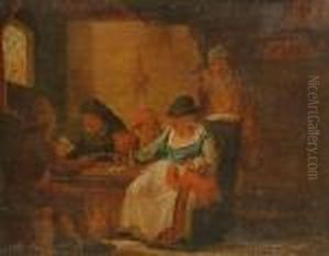 Tavern Scene With Card Players, And Another Similar by Adriaen Brouwer