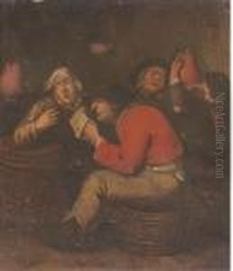 Peasants Drinking And Merrymaking by Adriaen Brouwer