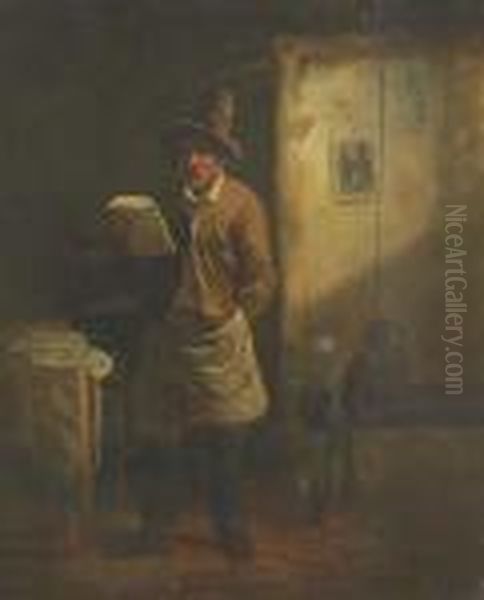 A Peasant Reading A Manuscript In An Interior - view 1