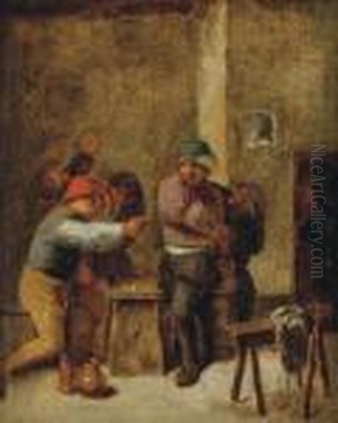 Peasants Brawling In An Interior - view 1