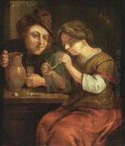 Peasants Drinking In An Inn by Adriaen Brouwer