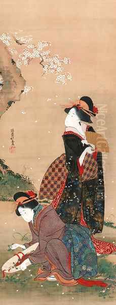 Courtesans beneath a cherry tree - view 1