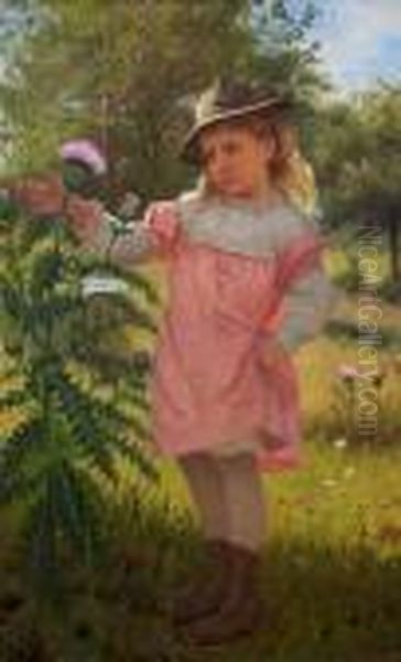 Young Girl With Flowers - view 1