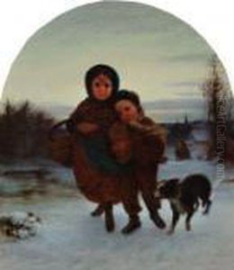 Wintery Walk by John George Brown