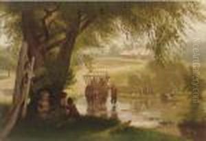 Crossing The Stream by John George Brown