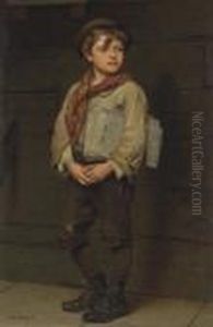 News Boy by John George Brown