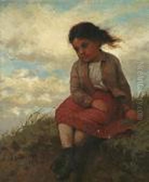Girl On Hillside - view 1
