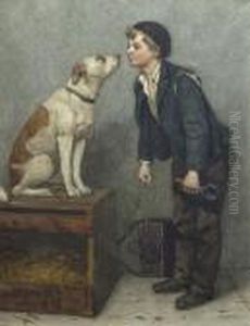 Shoeshine Boy With Dog by John George Brown