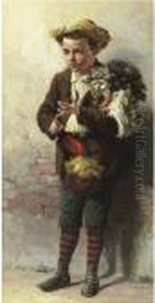 Boy With Feather Dusters - view 1