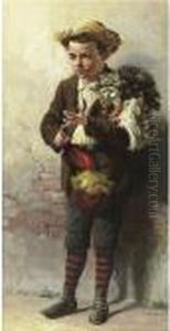Boy With Feather Dusters by John George Brown