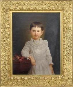 Portrait Of A Young Girl In White by John Lewis Brown