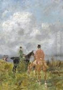 Reitergesellschaft An Der Kuste by John Lewis Brown