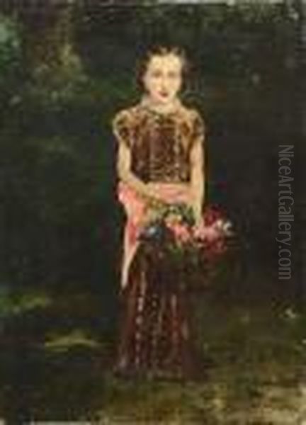Jeune Fille Au Panier De Fleurs - view 1