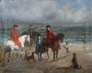 Cavaliers Sur La Plage.. by John Lewis Brown