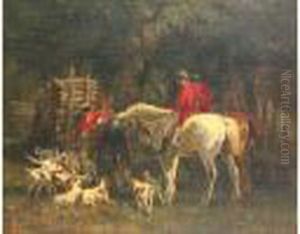 < Veneurs Et Meute Avant La Chasse>. by John Lewis Brown