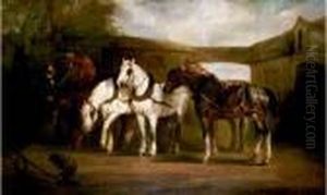 Chevaux Au Relais De Poste by John Lewis Brown