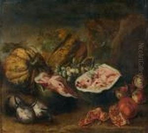 Nature Morte Aux Pasteques Et Auxcoings by Abraham Brueghel