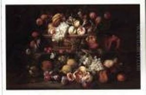 Nature Morte Aux Fruits, Papillons Et Libellules by Abraham Brueghel