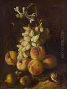 Still Life With Grapes And Peaches. by Abraham Brueghel