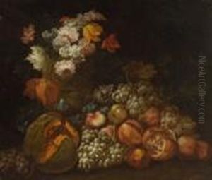 Stillleben Mit Blumen Und
Fruchten. by Abraham Brueghel
