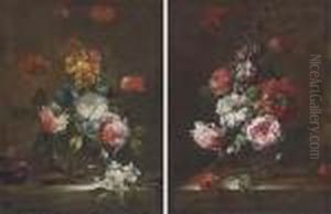 Poppies, Roses And Other Flowers
In A Glass Vase On A Stone Ledge;and Marigolds, Roses And Other Flowers
In A Glass Vase On A Stoneledge by Abraham Brueghel