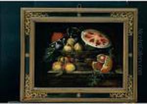 Natura Morta Con Melograno, Fichi, Un Melone In Un Cestino by Abraham Brueghel