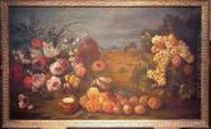 Still Life With Flowers And Fruit by Abraham Brueghel