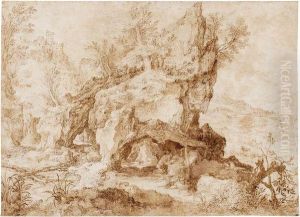 Paysage Rocheux Avec Saint Jerome Dans Sa Grotte by Jan The Elder Brueghel
