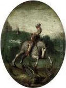 Saint George Killing The Dragon by Jan The Elder Brueghel