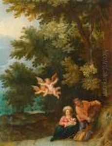 The Holy Family On The Flight To Egypt.