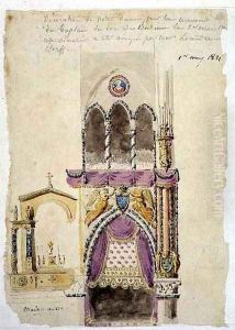Project for the Decoration of Notre Dame for the Baptism of the Duc de Bordeaux by Jacques Ignace Hittorff