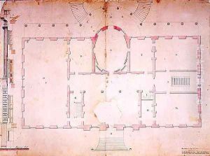Plan of the Presidents House Washington by James Hoban