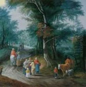 Bewaldete Landschaft Mit by Jan The Elder Brueghel