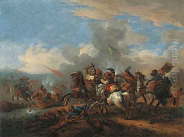 A battle between Christians and Turks - view 1