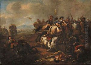 A cavalry battle between Christians and Turks