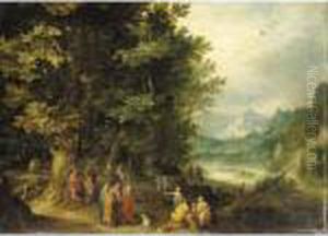 Saint John Preaching In The Wilderness by Jan The Elder Brueghel