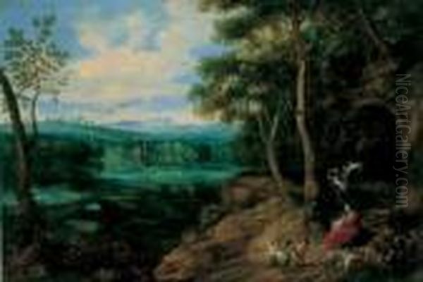 Die Ruhe Auf Der Flucht Nach Agypten.
Ol Auf Holz . H 58; B 85,5 Cm - view 1