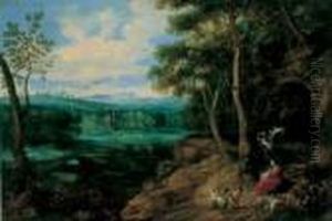 Die Ruhe Auf Der Flucht Nach Agypten.
Ol Auf Holz . H 58; B 85,5 Cm by Jan The Elder Brueghel