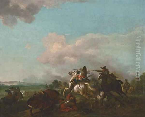 A cavalry skirmish - view 1