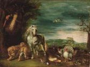 A Paradise Landscape With The Animals Leaving Noah's Ark