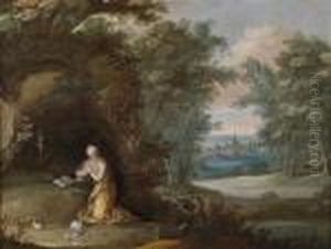 Mary Magdalene Praying By A Grotto
