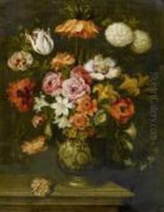 Bouquet Of Flowers In A Porcelain Vase. by Jan Brueghel the Younger
