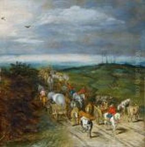 Weite Landschaft Mitreisenden Und Rinderherde Weite Landschaft Mitreisenden Und Rinderherde