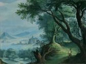 Waldlandschaft Mit Fluss Im Tal